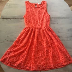 Delia’s Lacy Coral Skater Dress